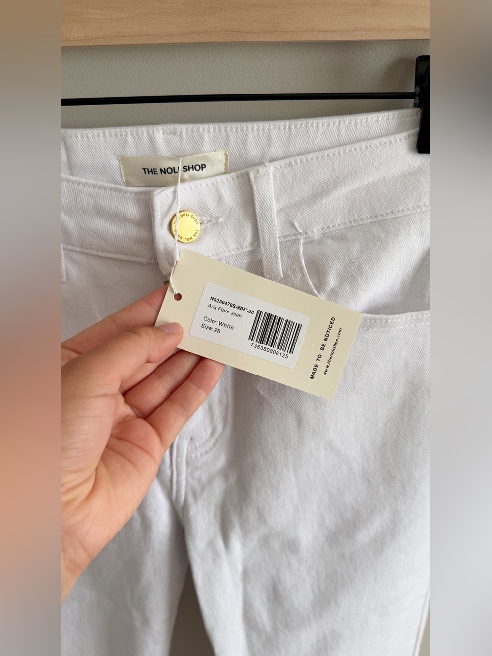 The Noli Shop Aria Flare Jean in White - Picture 8 of 10